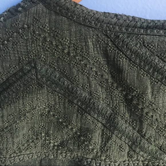 Lucky Brand Lace Up Olive Green Blouse - Picture 4 of 5